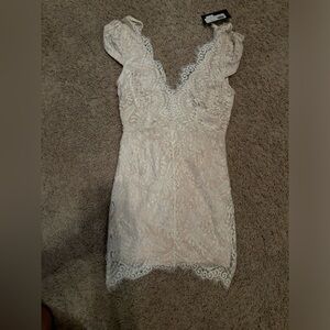 White lace mini dress